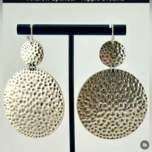 Katia Designs Silver Hammered Circle Drop earrings